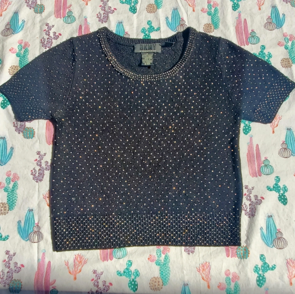 DKNY ESSENTIALS - BEADED TOP